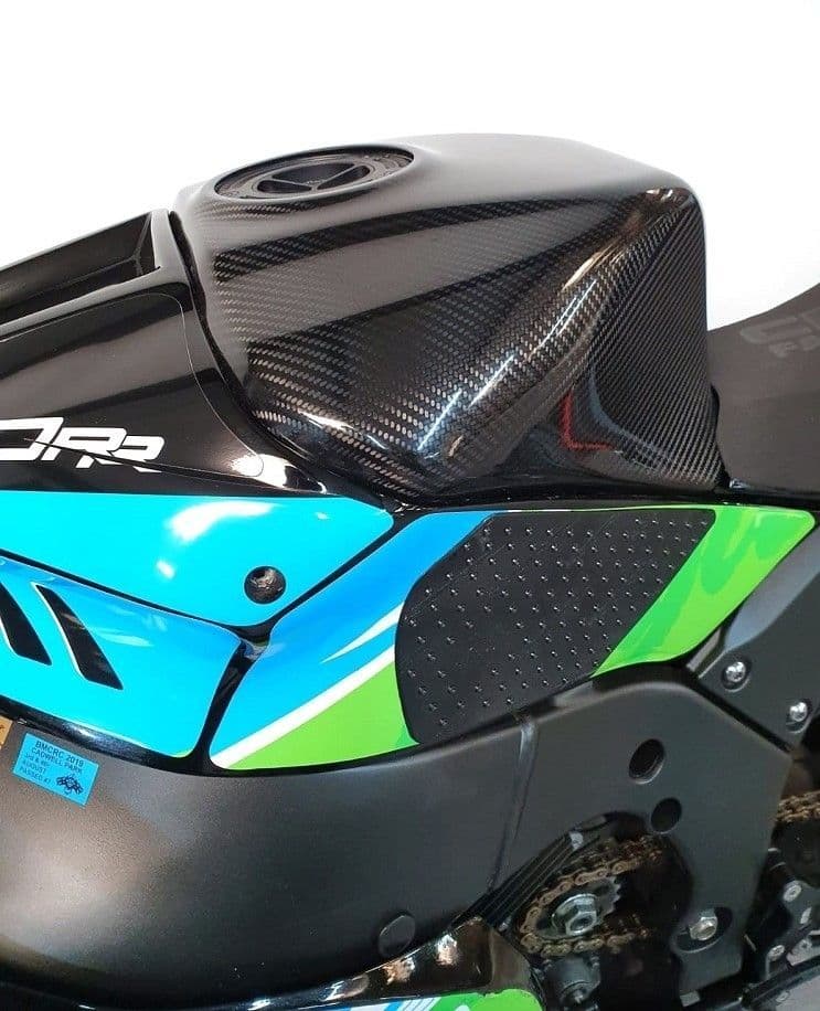 Reactive Parts Kawasaki ZX10-R 11-15 / 16-20 / 2021> Carbon Fibre Tank Cover / Extender VER 2